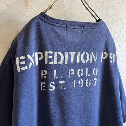 Rare 90 s Made in USA Ralph Lauren Pocket T Shirt Navy XL RRL