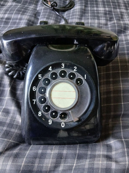 Black rotary dial telephone Showa retro vintage antique