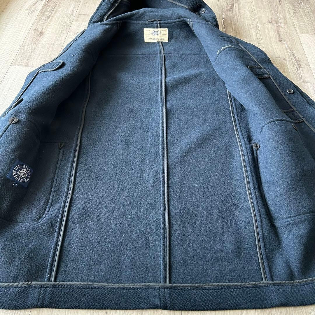 J.Press Duffle Coat Herringbone Long Navy Size LL From Japan