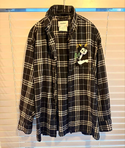 doublet PUPPET EMBROIDERY Long Sleeve Check Shirt size M color Navy Wool