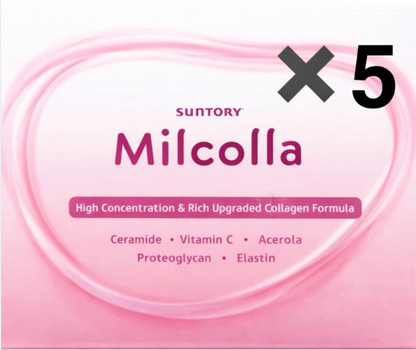 Suntory Milcolla Collagen Powder 30 Sticks x5 Set Milk Ceramide Vitamin C Japan