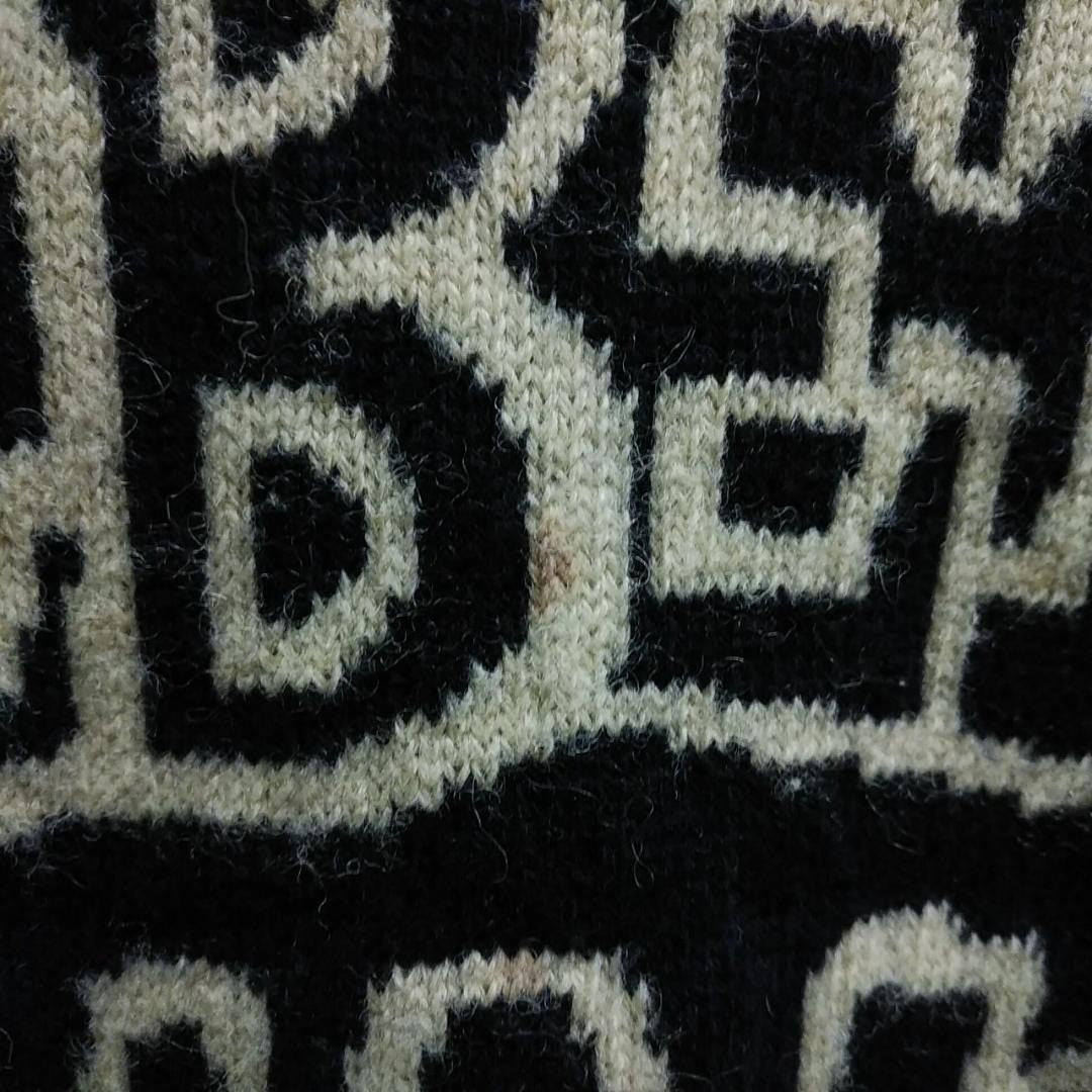 ICEBERG JEANS Vintage Men's Black Logo Wool Sweater Knit Rare Used