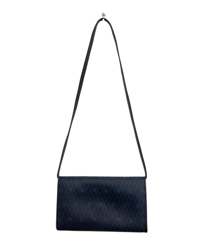 Dior Honeycomb Shoulder Crossbody Bag Navy Canvas Leather Vintage Authentic