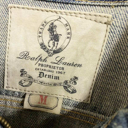 POLO RALPH LAUREN Distressed Denim Jacket Cotton Women Size L USED JAPAN