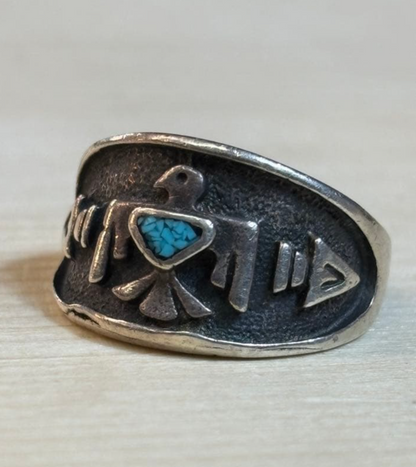 Indian jewelry, Thunderbird, vintage silver and turquoise