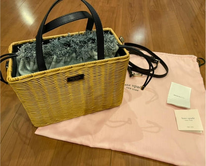 Rare Kate Spade Denim Basket Bag Blue Navy F/S