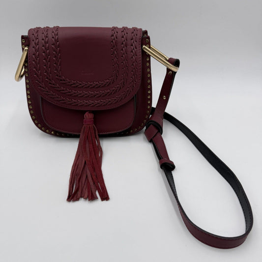 Chloe Hudson Shoulder Bag Bordeaux Leather Tassel Fringes