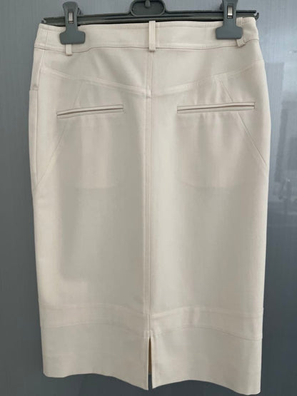 Christian Dior BOUTIQUE Ivory Suit Set Formal Blazer Jacket Peplum Pencil Skirt