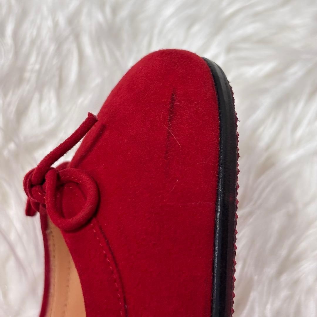Rare Christian Louboutin Red Suede Ribbon Heels Pumps Size 35.5 (US 5)