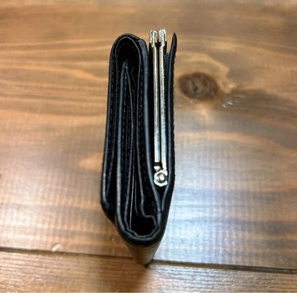 Jean Paul Gaultier Dragon Rare Black Leather Trifold Wallet Clasp Closure Men JP