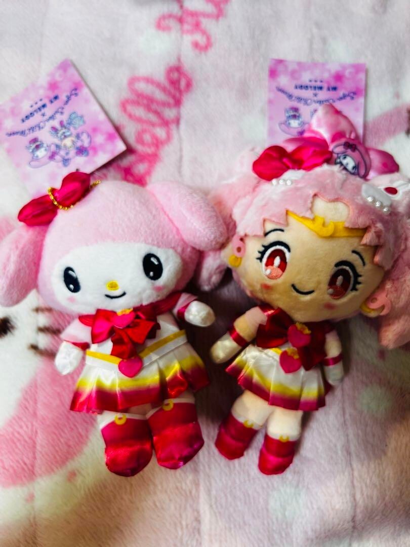 Sailor moon x Sanrio Plush Collab MY MELODY Chibimoon Set Lot of 2 Japan New