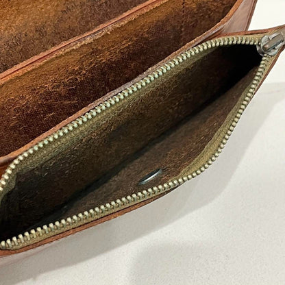 Phigvel Leather Trucker Wallet Brown Long Currency Clip Used