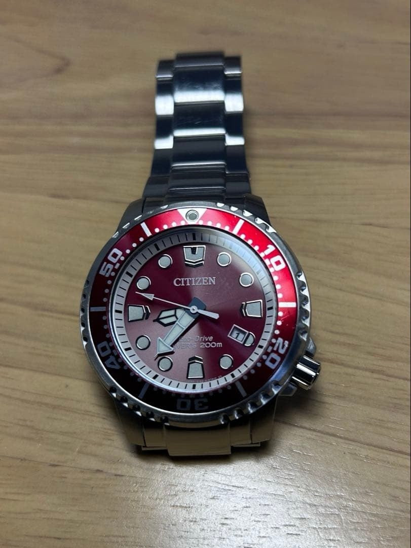 Citizen ProMaster BN0159-15X Red Dial Solar Timepiece Rare Wristwatch