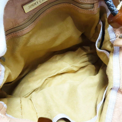 Jimmy Choo Fringe Leather Embossed Tote Bag Beige 36x28x8cm Strap Length 68cm