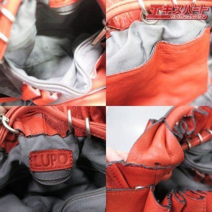 Lupo Barcelona Abanico Red Purse Frill Tote Bag Leather Used