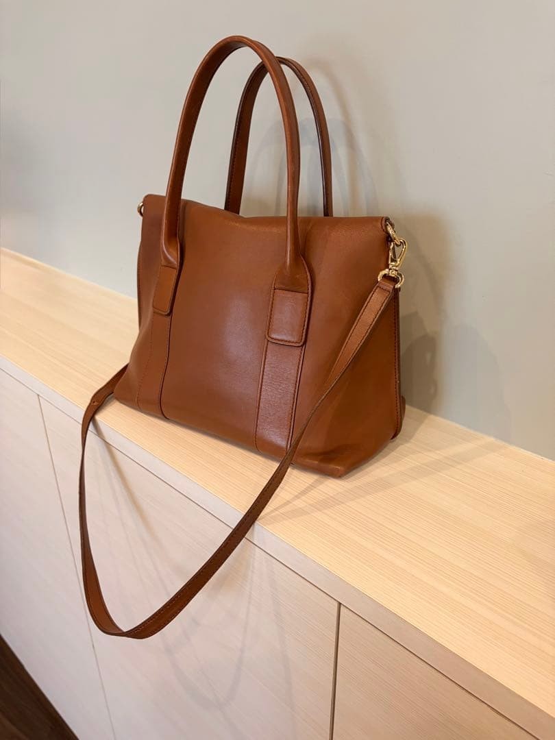 Salvatore Ferragamo Gancini Leather 2Way Handbag Shoulder Bag Brown Pre-owned
