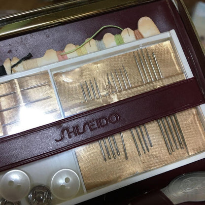 Shiseido novelty, corporate object, Showa Retro sewing set, not for sale.