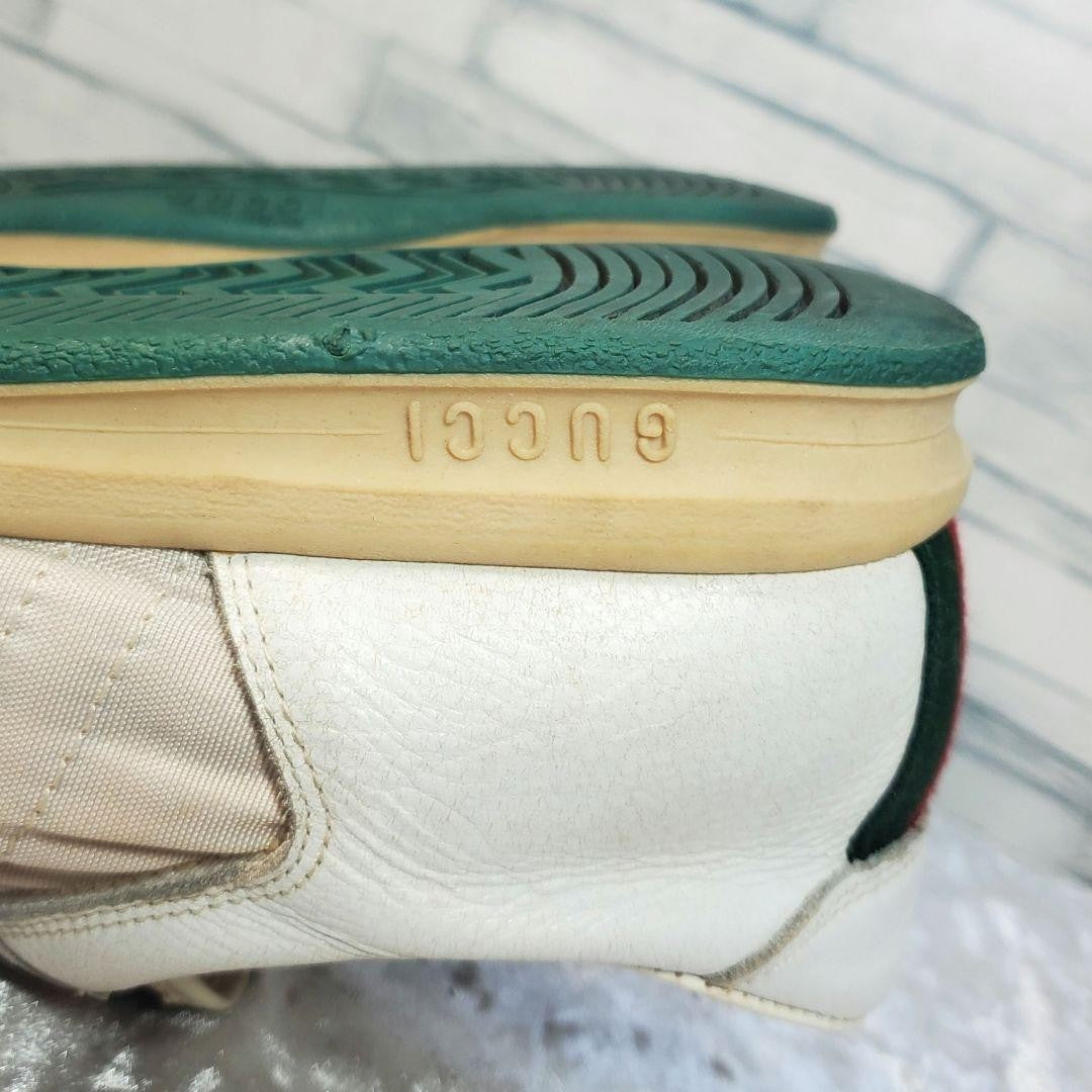 Rare GUCCI 23cm White Leather Sherry Line Low-Top Sneakers Vintage Italian Made