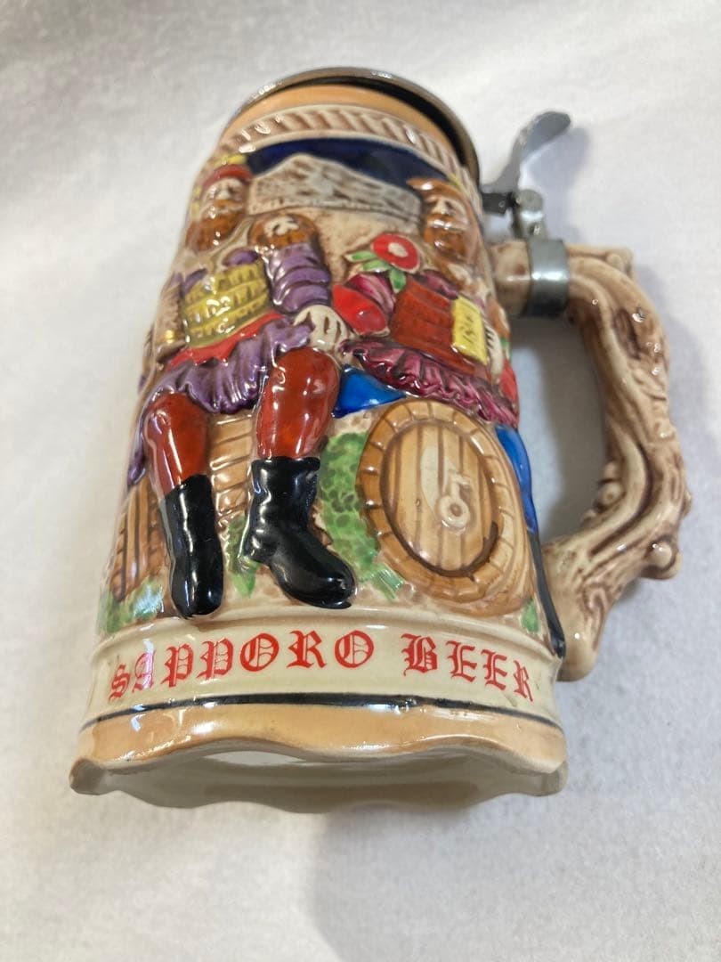 Sapporo Beer Beer Mug Ceramic Beer Mug with Lid Novelty Item