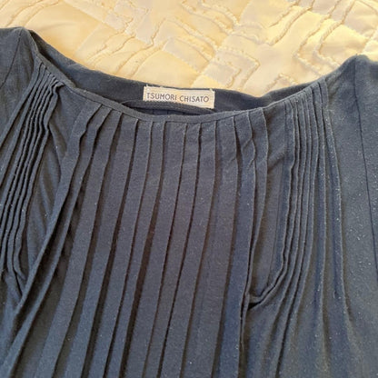 TSUMORI CHISATO Dark Navy Short Sleeve Tunic Dress Navy 33.8 inches