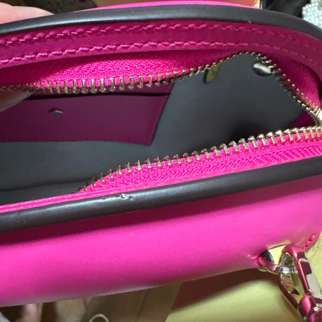 Kate Spade Elephant Chain Crossbody Shoulder Bag Leather in Pink USED Good Cond