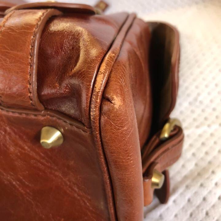 Authentic BALENCIAGA Handbag Leather Brown Women's Used Vintage from Japan JP
