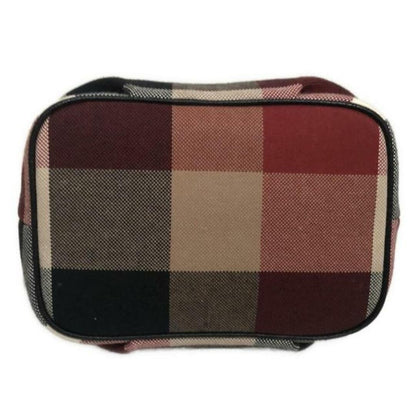 Auth BLUE LABEL CRESTBRIDGE - Bordeaux Black Multi Canvas Leather Shoulder Bag