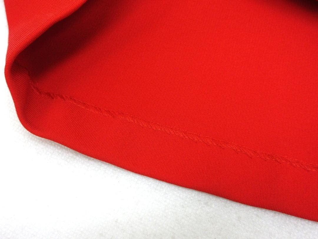 GUCCI Dress S Red Frill Jersey Ribbon 95.5cm Length Pre-Owned