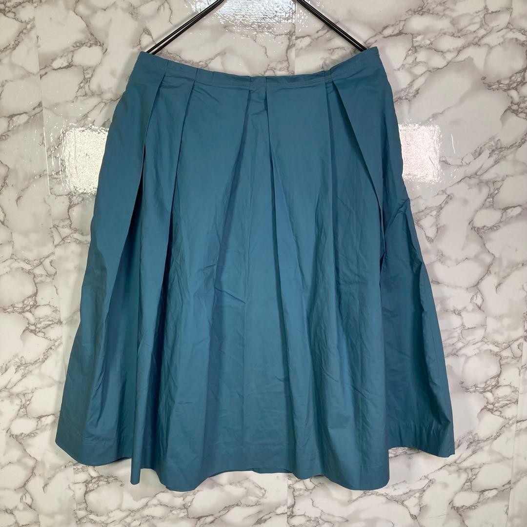 SOFIE D’HOORE XL Blue Green Pleated Flare Skirt with Pockets