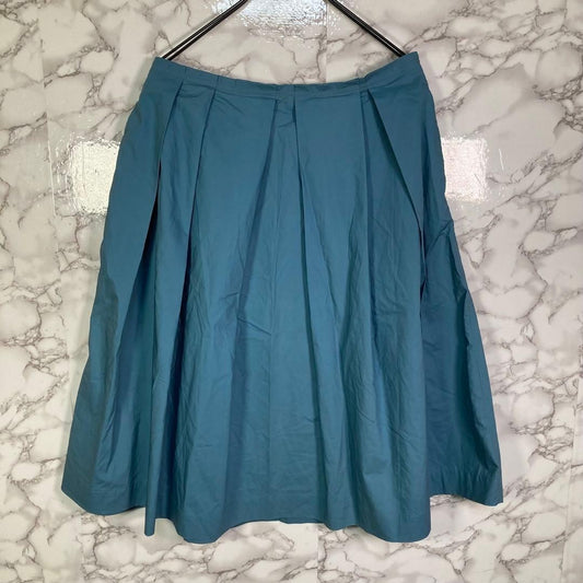 SOFIE D’HOORE XL Blue Green Pleated Flare Skirt with Pockets