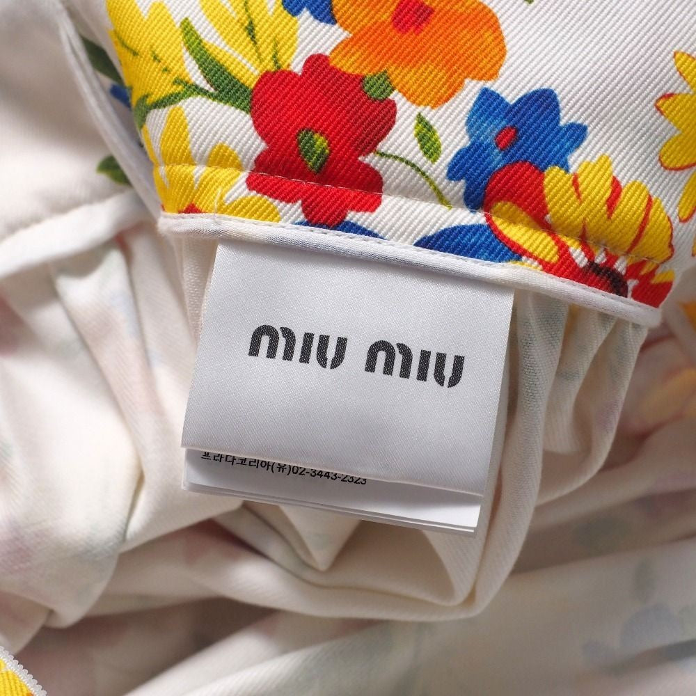 Mint MIUMIU Long skirt Size 38S Flower Gathered Made in Italy Branded clothi...