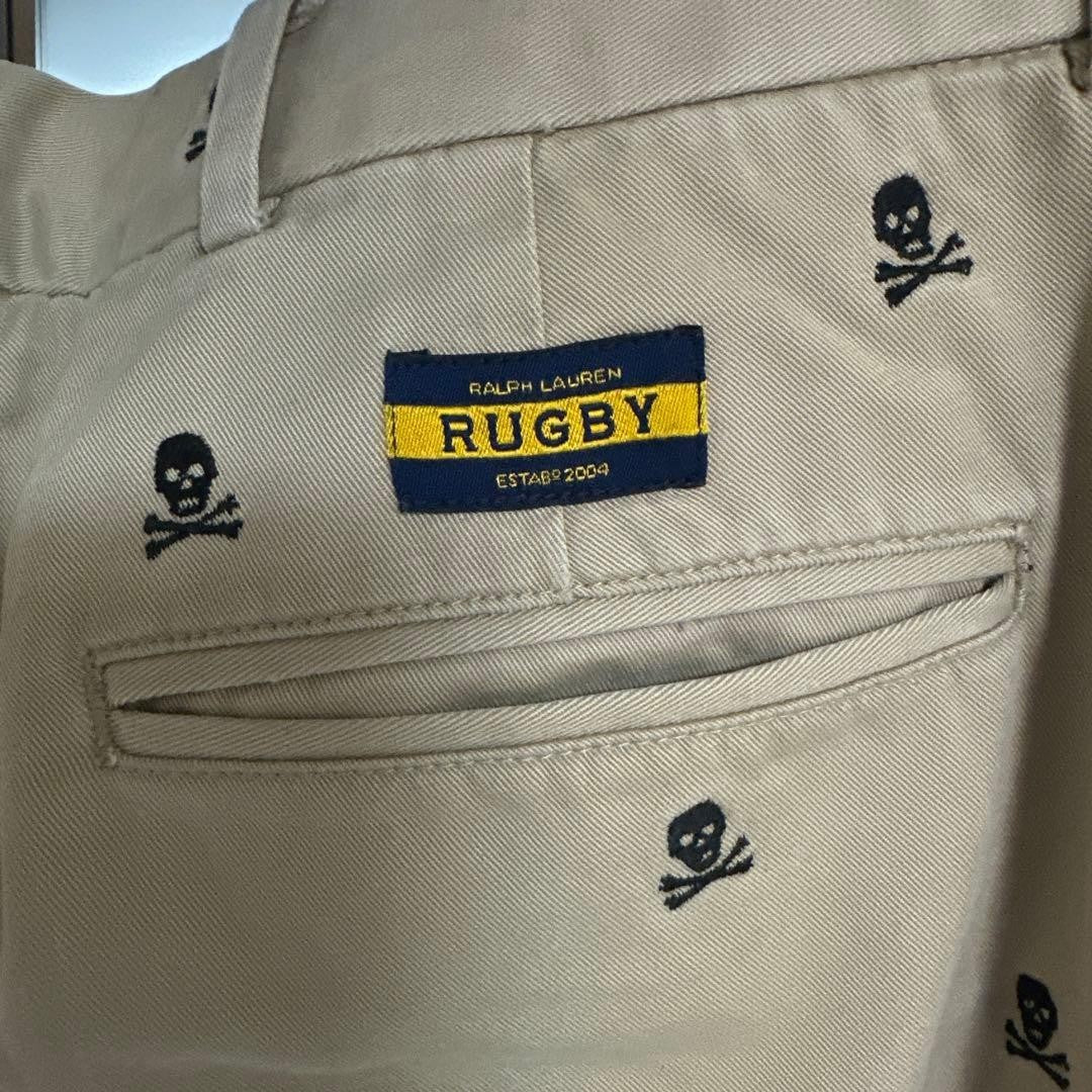 Ralph Lauren Rugby Skull Embroidered Chino Pants Beige S