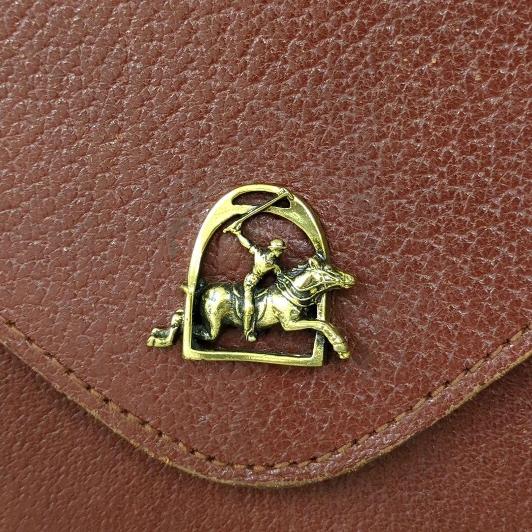 Ralph Lauren Leather Clutch Bag Red Brown Women Limited Edition Rare Model VHTF