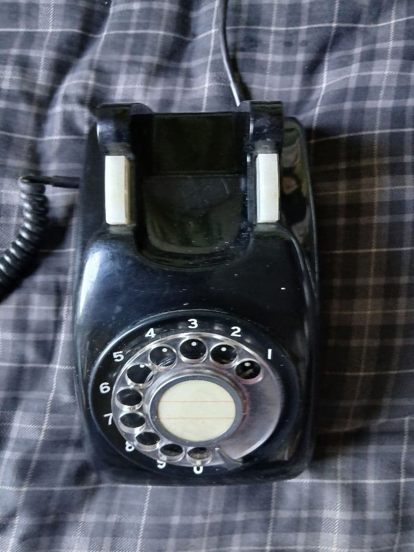 Black rotary dial telephone Showa retro vintage antique