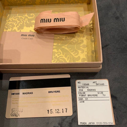 Miu Miu Madras Leather Card Case