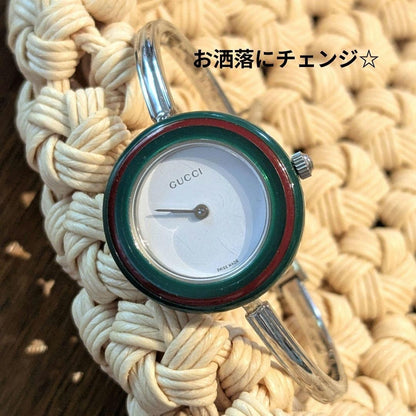 Gucci Change Bezel Watch Silver Bangle Vintage Rare w/11 Bezels (incl. Silver)
