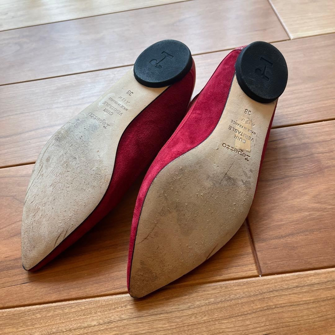Rare Repetto Clemence Red Patent Leather Ballet Flats Size 38