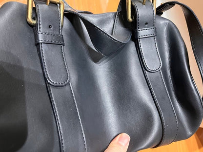 Chloe Sam Mini Boston Leather Shoulder Bag Black 2way Strap Included W/Coin case