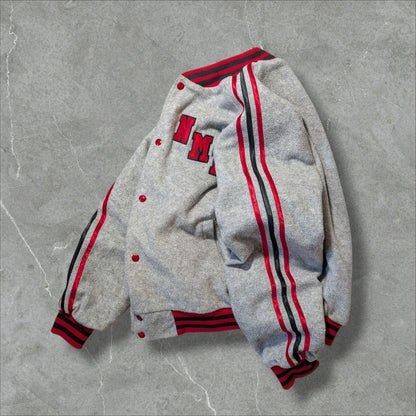 L Size Stadium Jacket Rare 90S Vintage Us Military School Nmmi Name Embroidery