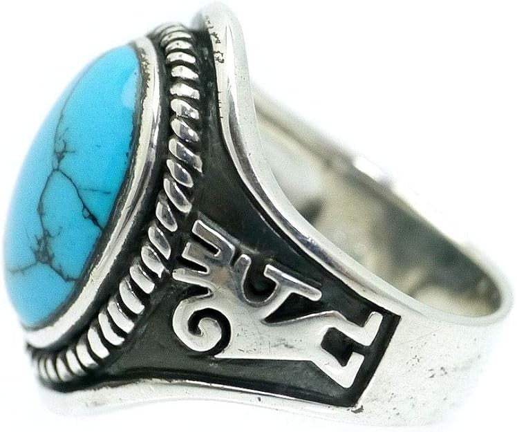Huge Turquoise Kokopelli Ring: Sterling Silver Lucky Charm. US Size 8.5.