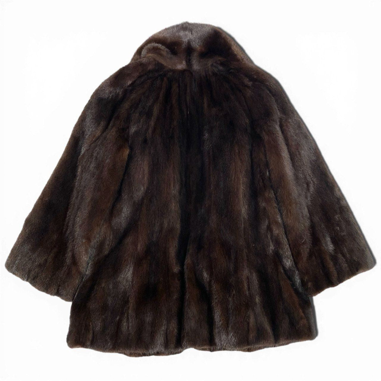 Palody Mahogany Mink Fur Coat Brown Size 11 Hook & Eye Name Embroidery