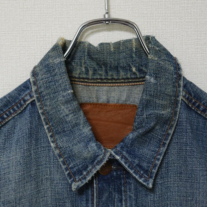 2000s EZRA FITCH Denim Jacket Distressed Turkey Made M