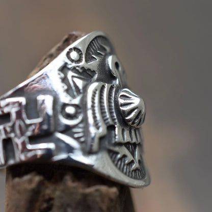 Silver 925 Thunderbird Ring, Indian Jewelry