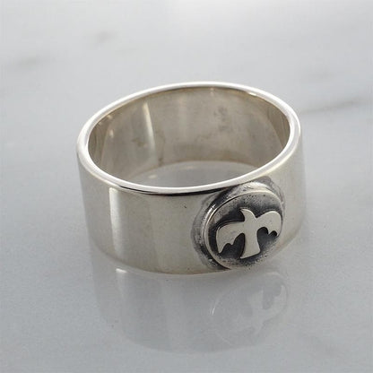 Sterling Silver 925 Thunderbird Ingot Flat Ring US 10.5