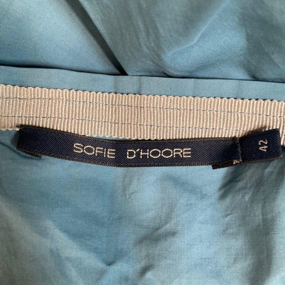 SOFIE D’HOORE XL Blue Green Pleated Flare Skirt with Pockets