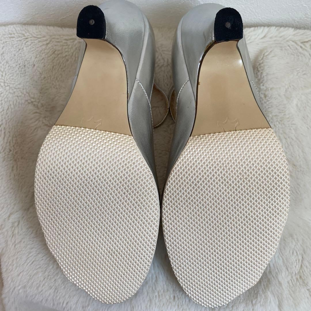 Vivienne Westwood T-Bar Animal Toe Shoes Silver Leather Iconic Used JAPAN