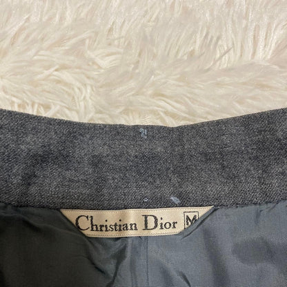 Christian Dior Skirt Charcoal M Knee Length Flare Wool 55cm