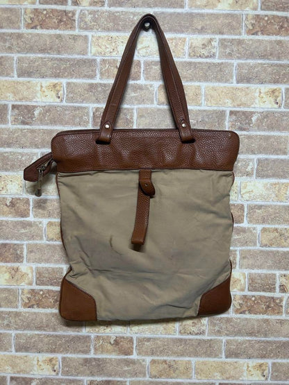 Burberry Knight On A Horse Logo Canvas Leather Tote Bag