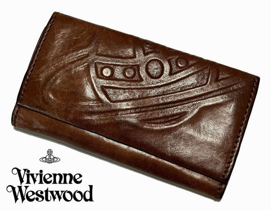 Vivienne Westwood Orb Key Case 12cm Brown Leather Multicolor Vintage Rare