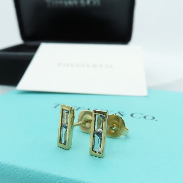 Tiffany & Co 18k Yellow Gold Blue Topaz Earrings by Paloma Studio with Box Used